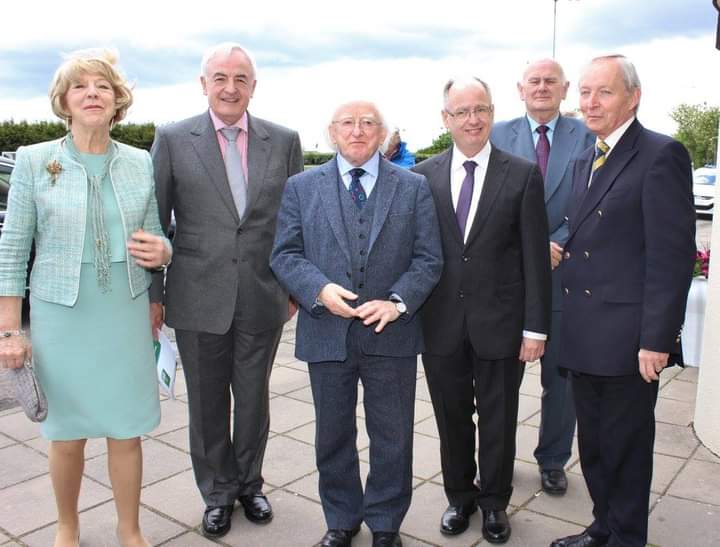 Joe at May Fest in group photo with Michael D Higgins.